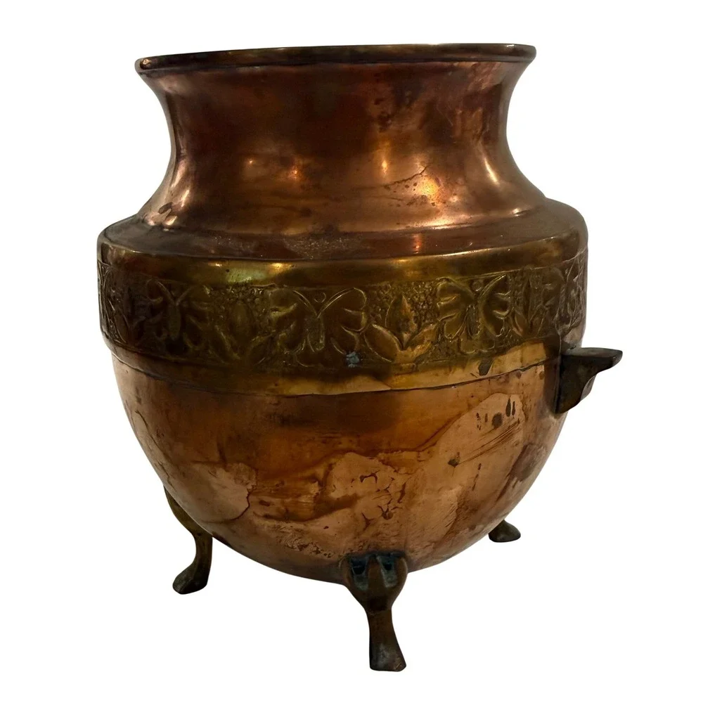 Vtg Bronze Copper Vessel Urn Pot 7
